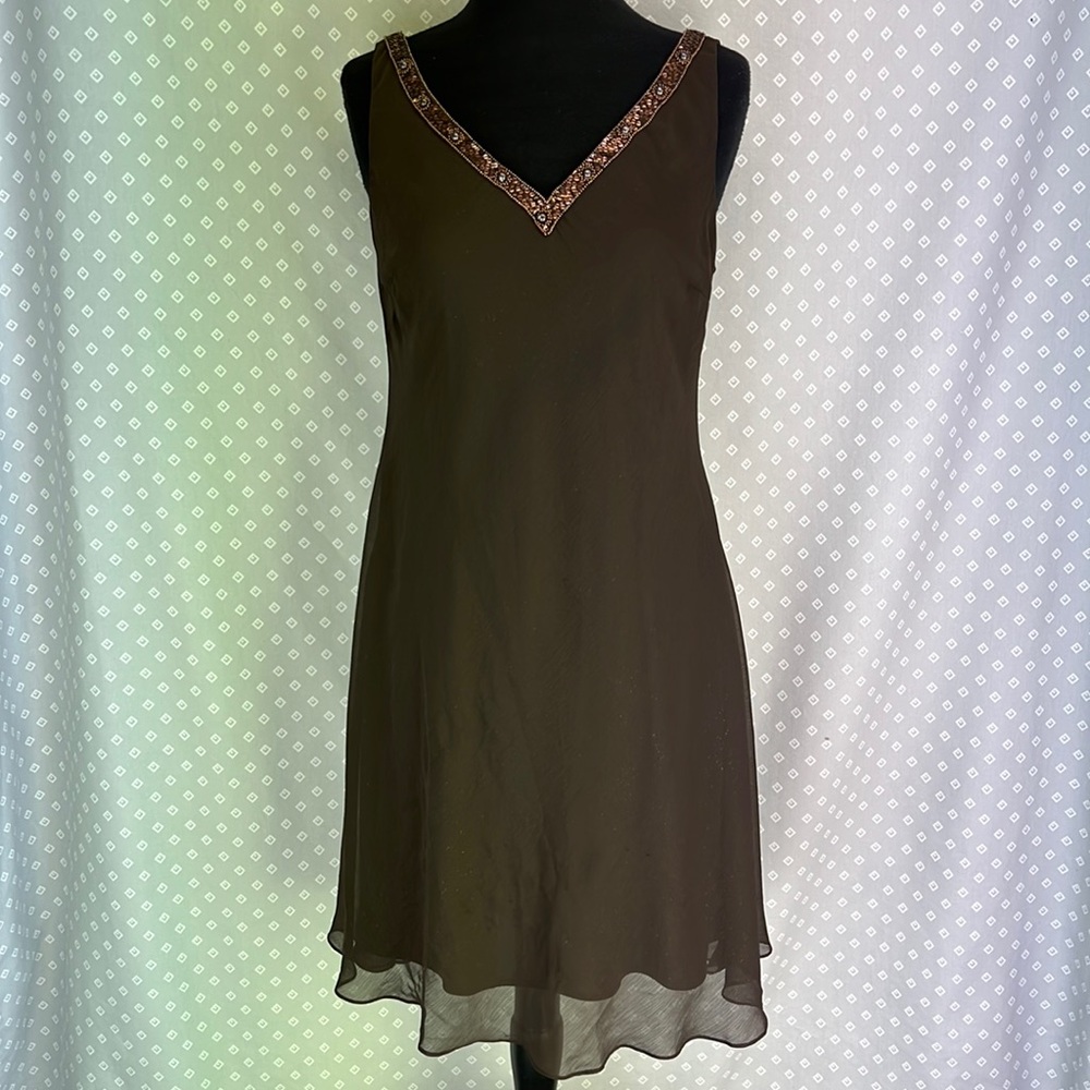 Eva Blue Gorgeous Brown Shimmer Dress